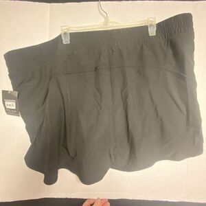 ATHLETIC WORKS Women's 3X (24W-26W) Running Shorts w/ Bike Liner Black Pockets